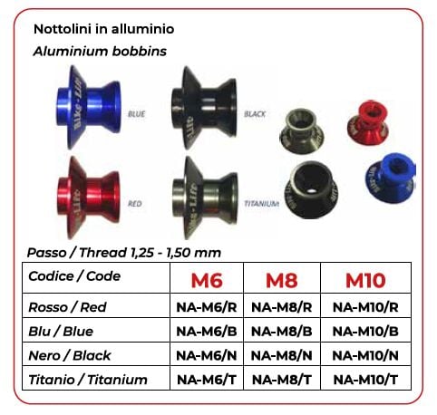 Алуминиеви накрайници SUZUKI-HONDA-DUCATI черни BIKE LIFT NA-M8/N