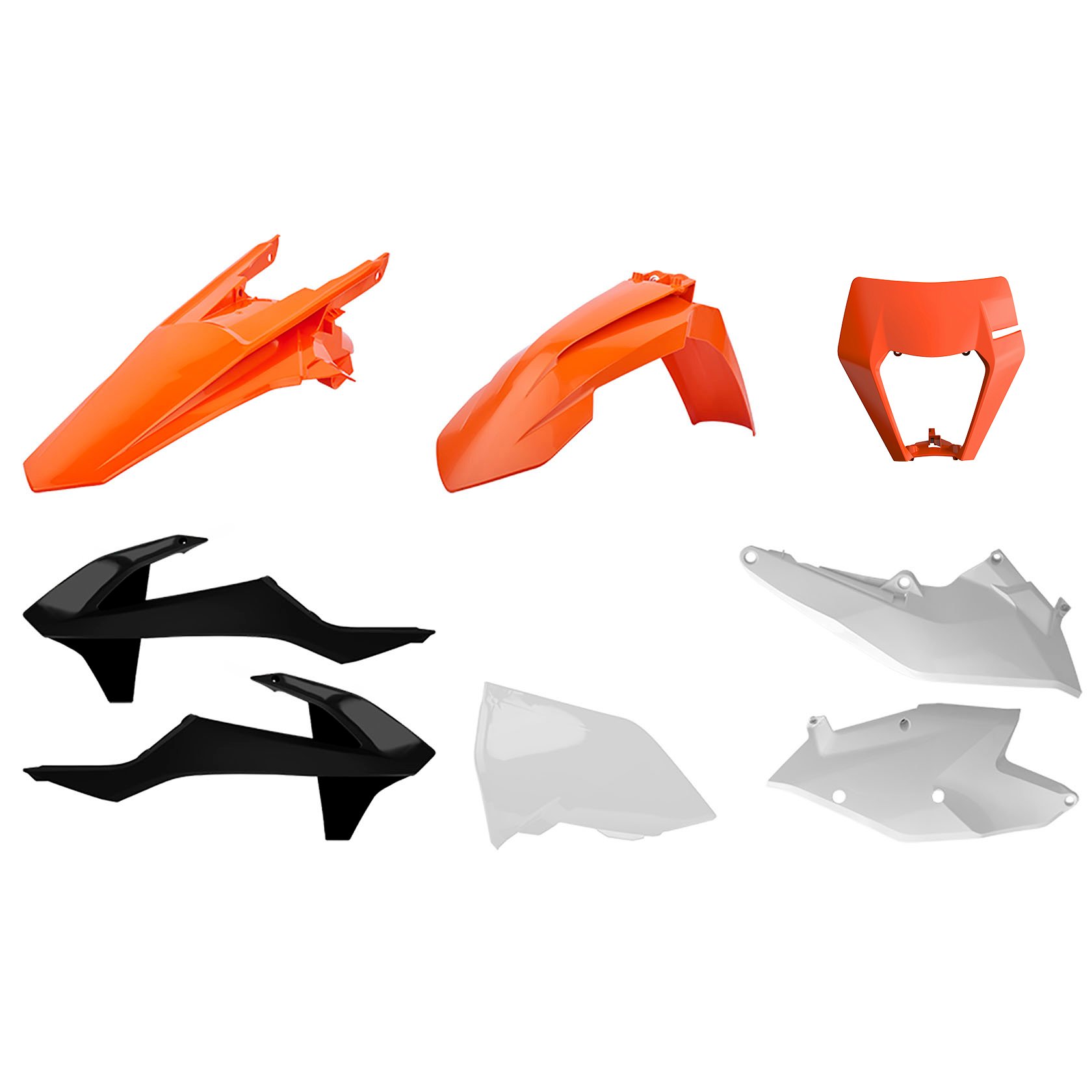 Пластмасов Enduro кит Polisport за KTM  EXC/ EXC-F/XC-W/ XCF-W-2017-19 Orange/White/Black