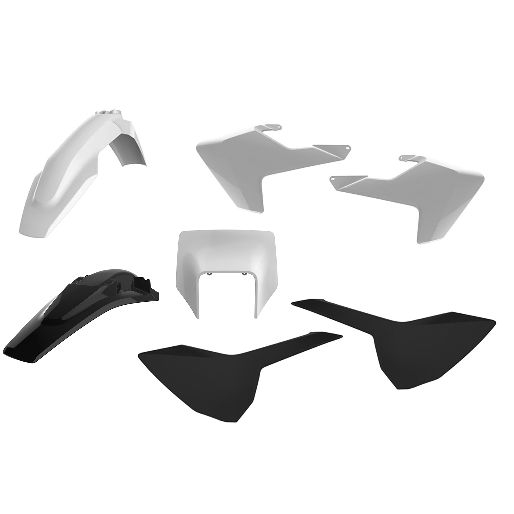 Пластмасов Enduro кит Polisport за Husqvarna TE125/250/300; FE250/350/450 2017-19 White/Black