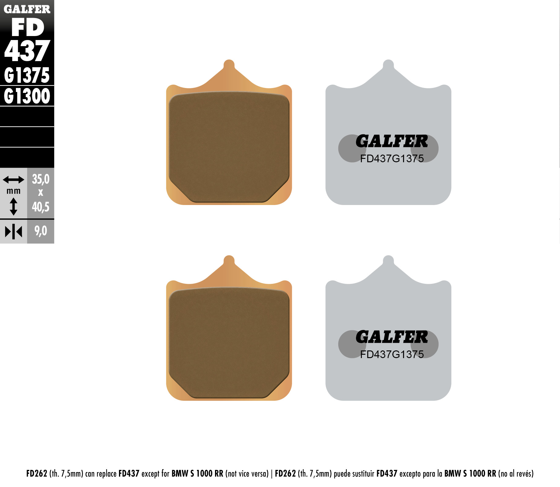 Предни мото накладки Galfer SINTERED COMPOUND FD437G1375