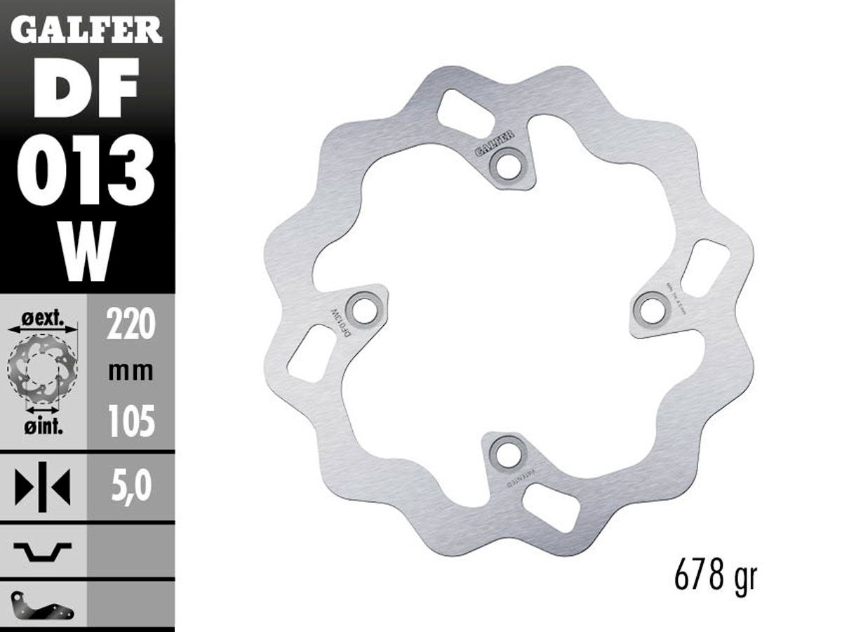 Заден спирачен диск Galfer WAVE FIXED 220x5mm DF013W