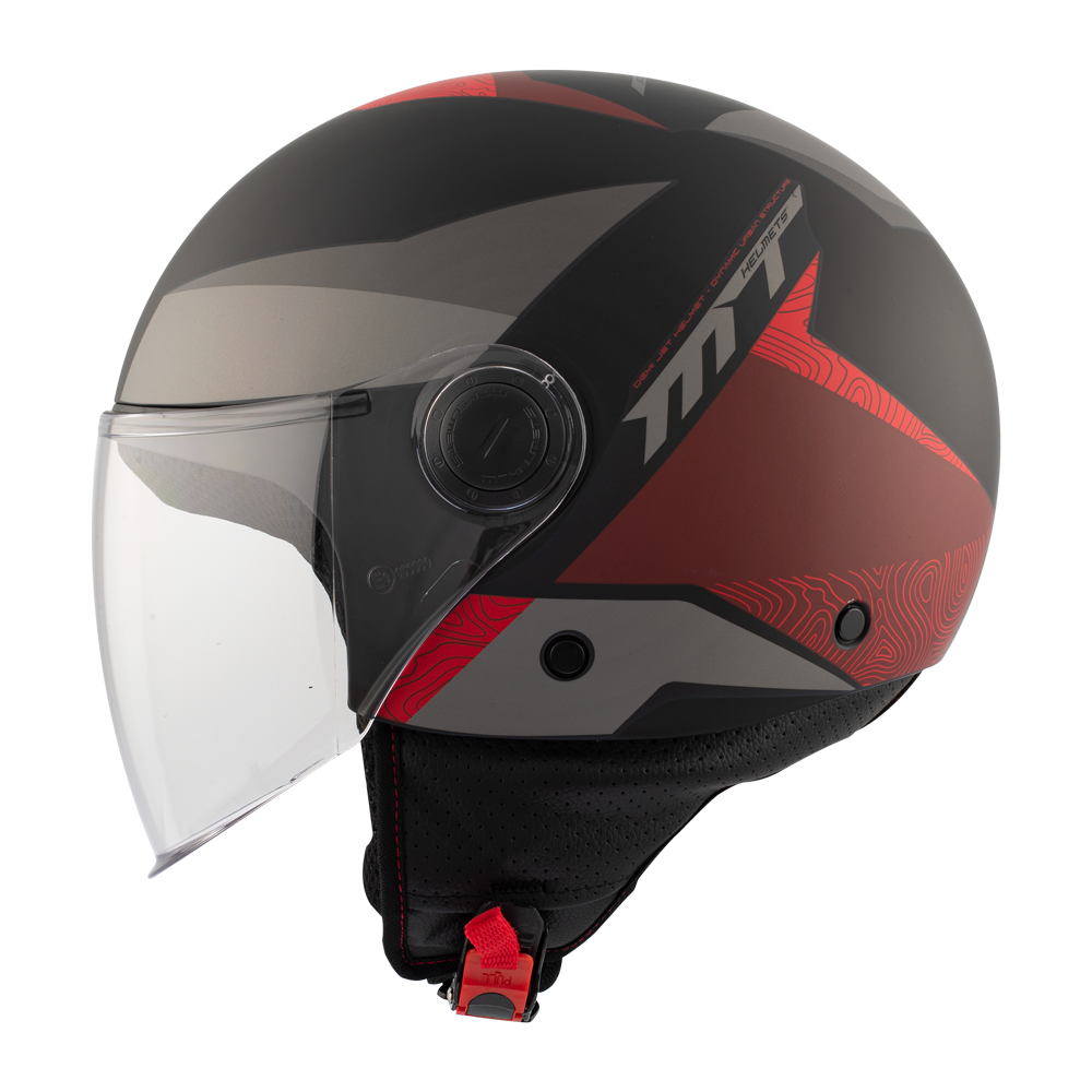 КАСКА ЗА СКУТЕР MT STREET POKE B5 MATT RED