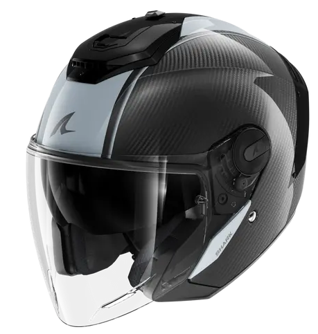 Скутерова каска SHARK RS JET CARBON SKIN Carbon Silver Carbon