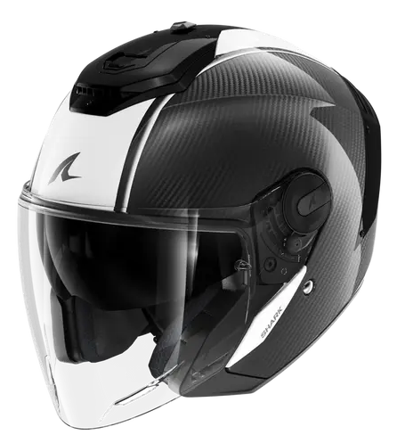 Скутерова каска SHARK RS JET CARBON SKIN Carbon White Black